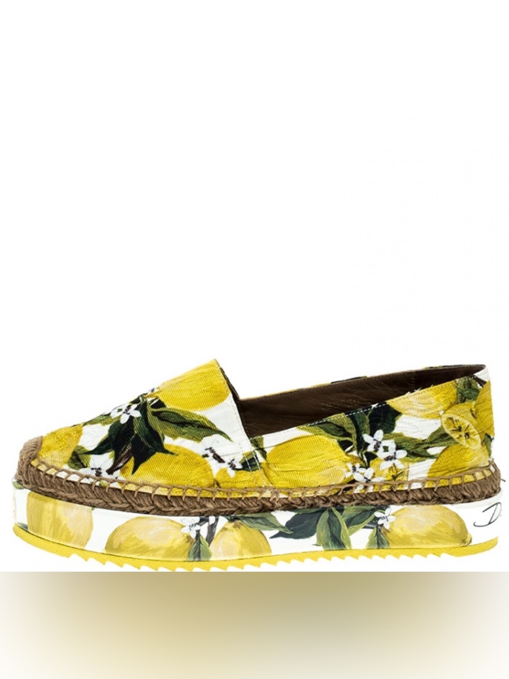 Dolce & Gabbana Yellow Lemon-Print Espadrille Slip-Ons - Fun & Elegant 🍋 size 38